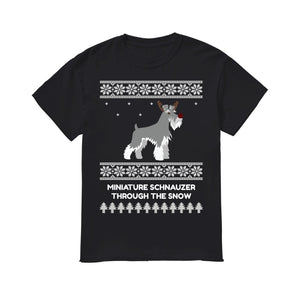 Miniature Schnauzer Through The Snow - Men's T-Shirt