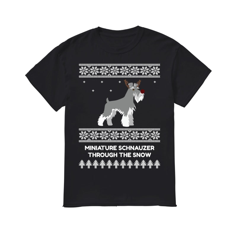 Miniature Schnauzer Through The Snow - Men's T-Shirt
