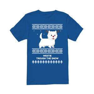 Westie Through The Snow  - Premium Men's T-shirt