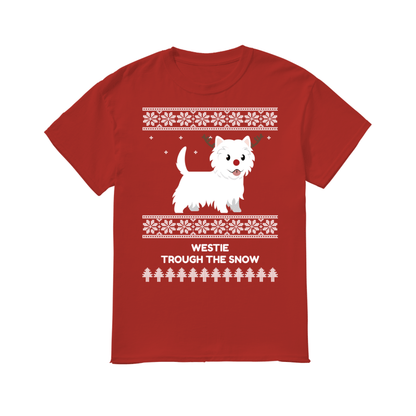 Westie Through The Snow  - Men's T-Shirt