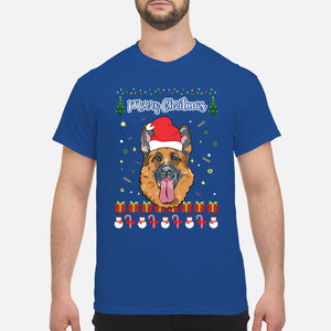 Merry Christmas German Shepherd - Men's T-Shirt