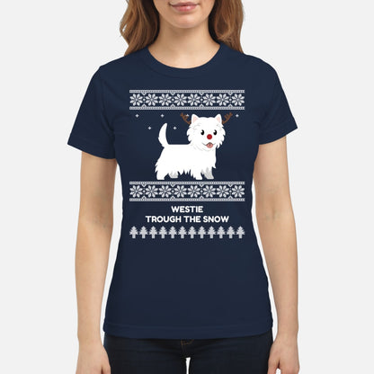 Westie Through The Snow  - Women's T-shirt