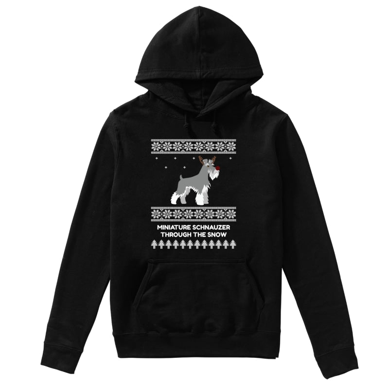 Miniature Schnauzer Through The Snow - Unisex Hoodie