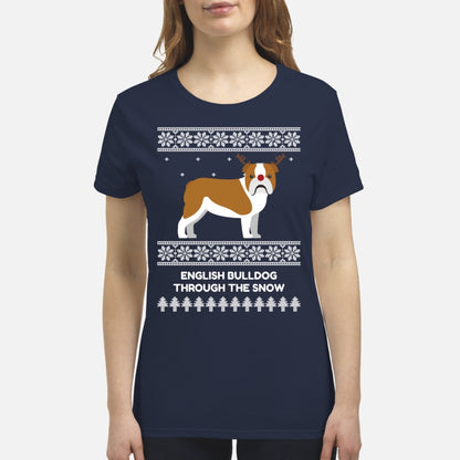 Bulldog Through The Snow - Premium Women's T-shirt