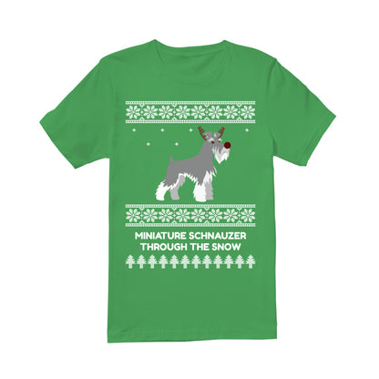Miniature Schnauzer Through The Snow - Premium Men's T-shirt