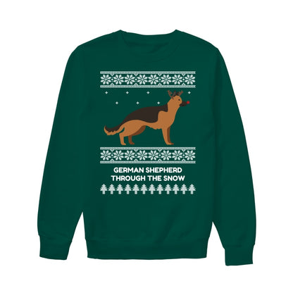 German Shepherd Through The Snow - Unisex Sweatshirt