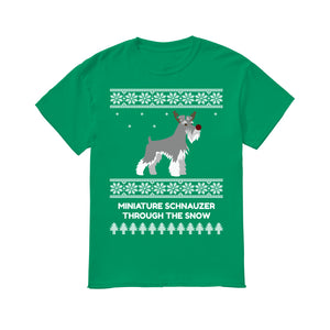Miniature Schnauzer Through The Snow - Men's T-Shirt