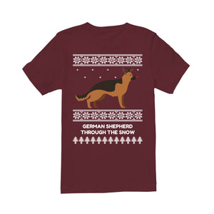 German Shepherd Through The Snow - Premium Men's T-shirt