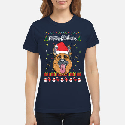 Merry Christmas German Shepherd - Women's T-shirt