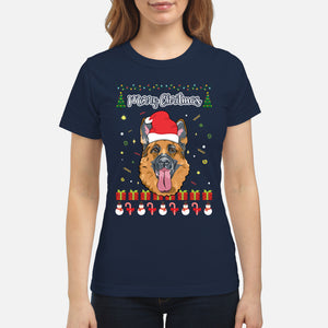 Merry Christmas German Shepherd - Women's T-shirt