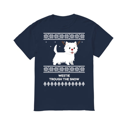 Westie Through The Snow  - Men's T-Shirt