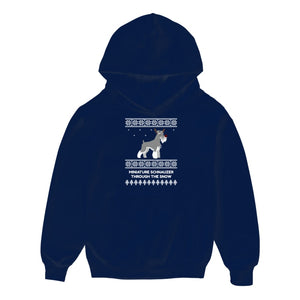 Miniature Schnauzer Through The Snow - Kids Hoodie