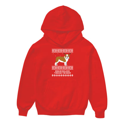 Bulldog Through The Snow - Kids Hoodie