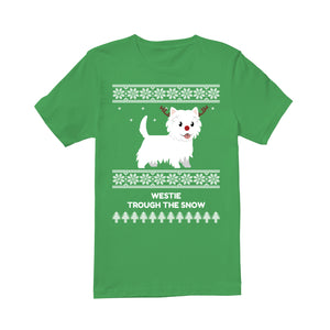 Westie Through The Snow  - Premium Men's T-shirt