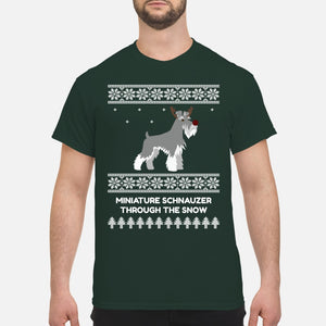 Miniature Schnauzer Through The Snow - Men's T-Shirt