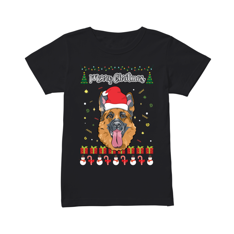 Merry Christmas German Shepherd - Women's T-shirt