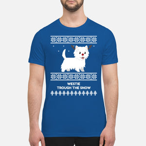 Westie Through The Snow  - Premium Men's T-shirt
