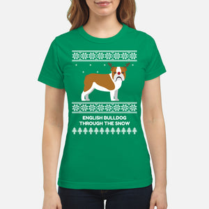 Bulldog Through The Snow - Women's T-shirt