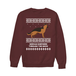 German Shepherd Through The Snow - Unisex Sweatshirt
