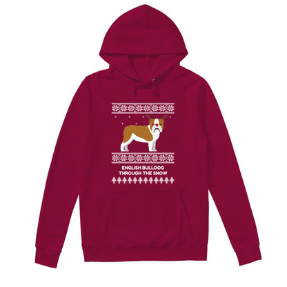 Bulldog Through The Snow - Unisex Hoodie