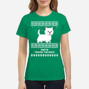 Westie Through The Snow  - Women's T-shirt