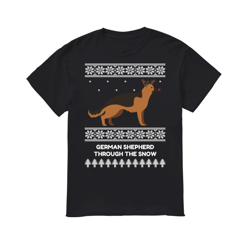 German Shepherd Through The Snow - Men's T-Shirt