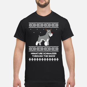 Miniature Schnauzer Through The Snow - Men's T-Shirt