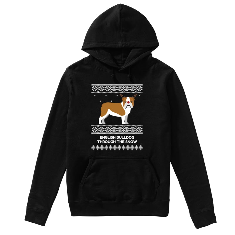 Bulldog Through The Snow - Unisex Hoodie
