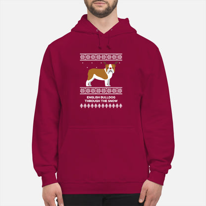 Bulldog Through The Snow - Unisex Hoodie