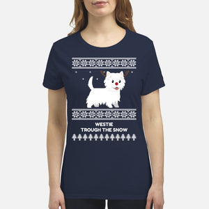 Westie Through The Snow  - Premium Women's T-shirt
