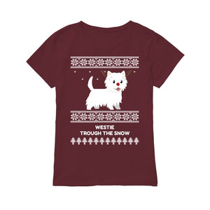 Westie Through The Snow  - Premium Women's T-shirt