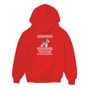 Miniature Schnauzer Through The Snow - Kids Hoodie