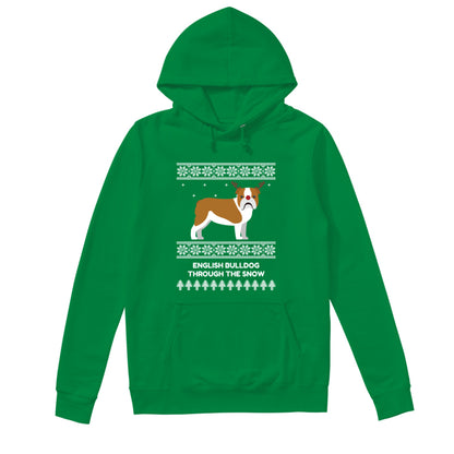 Bulldog Through The Snow - Unisex Hoodie