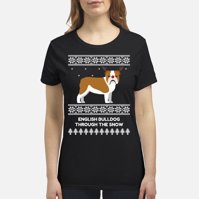Bulldog Through The Snow - Premium Women's T-shirt
