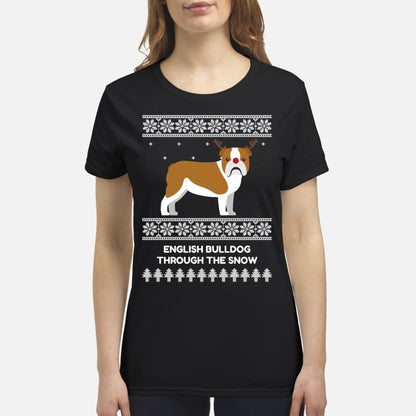 Bulldog Through The Snow - Premium Women's T-shirt