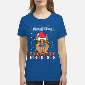 Merry Christmas German Shepherd - Premium Women's T-shirt