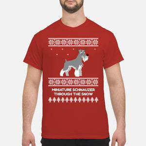 Miniature Schnauzer Through The Snow - Men's T-Shirt