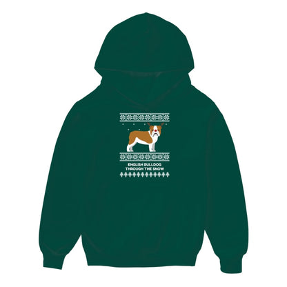 Bulldog Through The Snow - Kids Hoodie