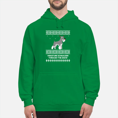Miniature Schnauzer Through The Snow - Unisex Hoodie