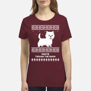 Westie Through The Snow  - Premium Women's T-shirt