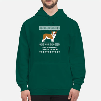 Bulldog Through The Snow - Unisex Hoodie