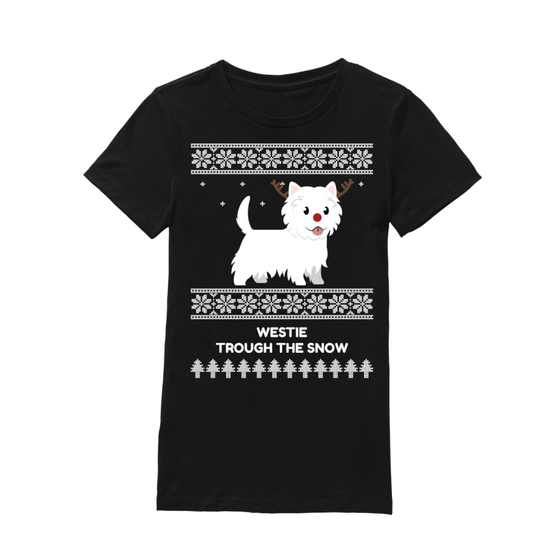 Westie Through The Snow  - Premium Men's T-shirt