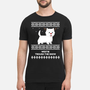 Westie Through The Snow  - Premium Men's T-shirt