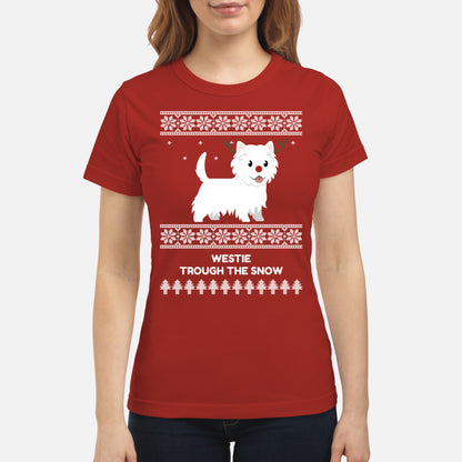 Westie Through The Snow  - Women's T-shirt