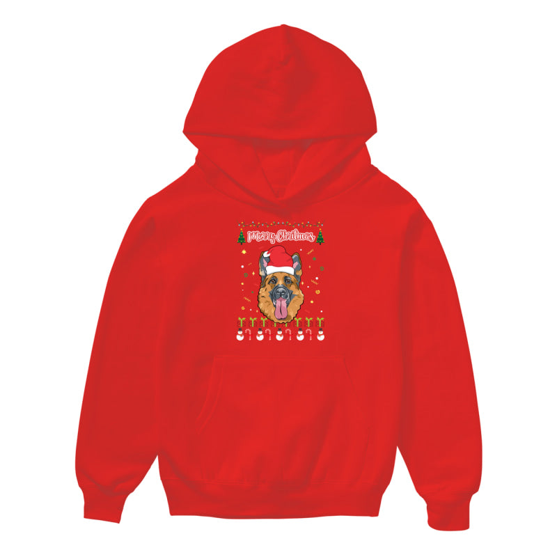 Merry Christmas German Shepherd - Kids Hoodie