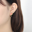 Dachshund And Flower Earrings