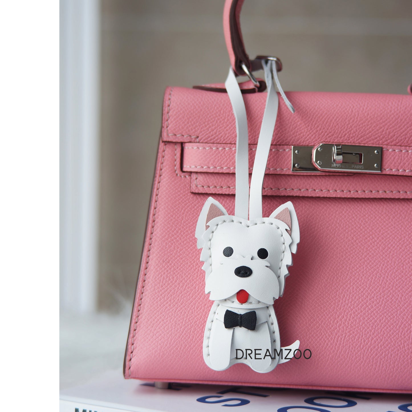 Luxury Leather Westie Pendant And Keychain