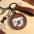 Leather English Bulldog Keychain
