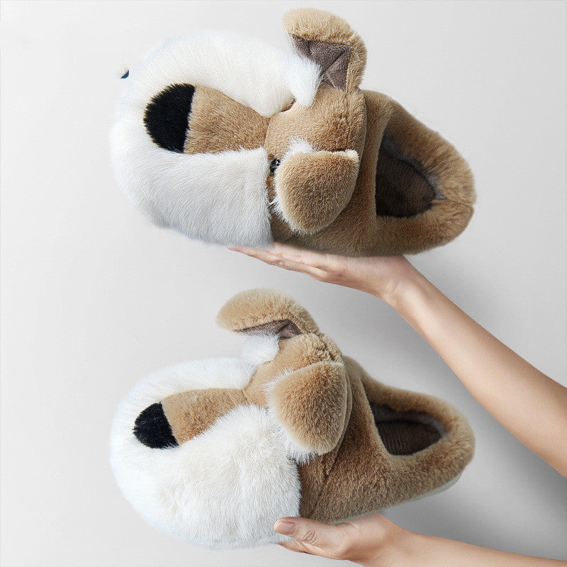 Plush Schnauzer Slippers