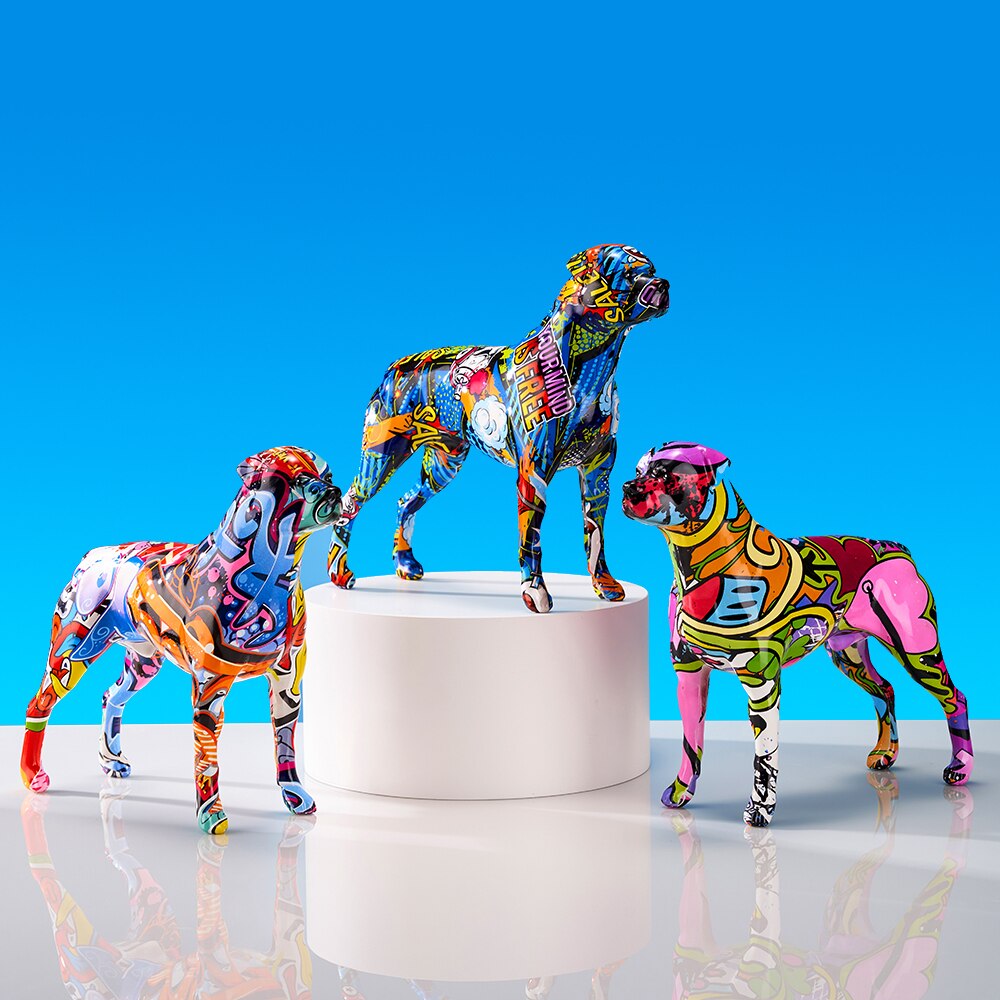 Graffiti Rottweiler Statue